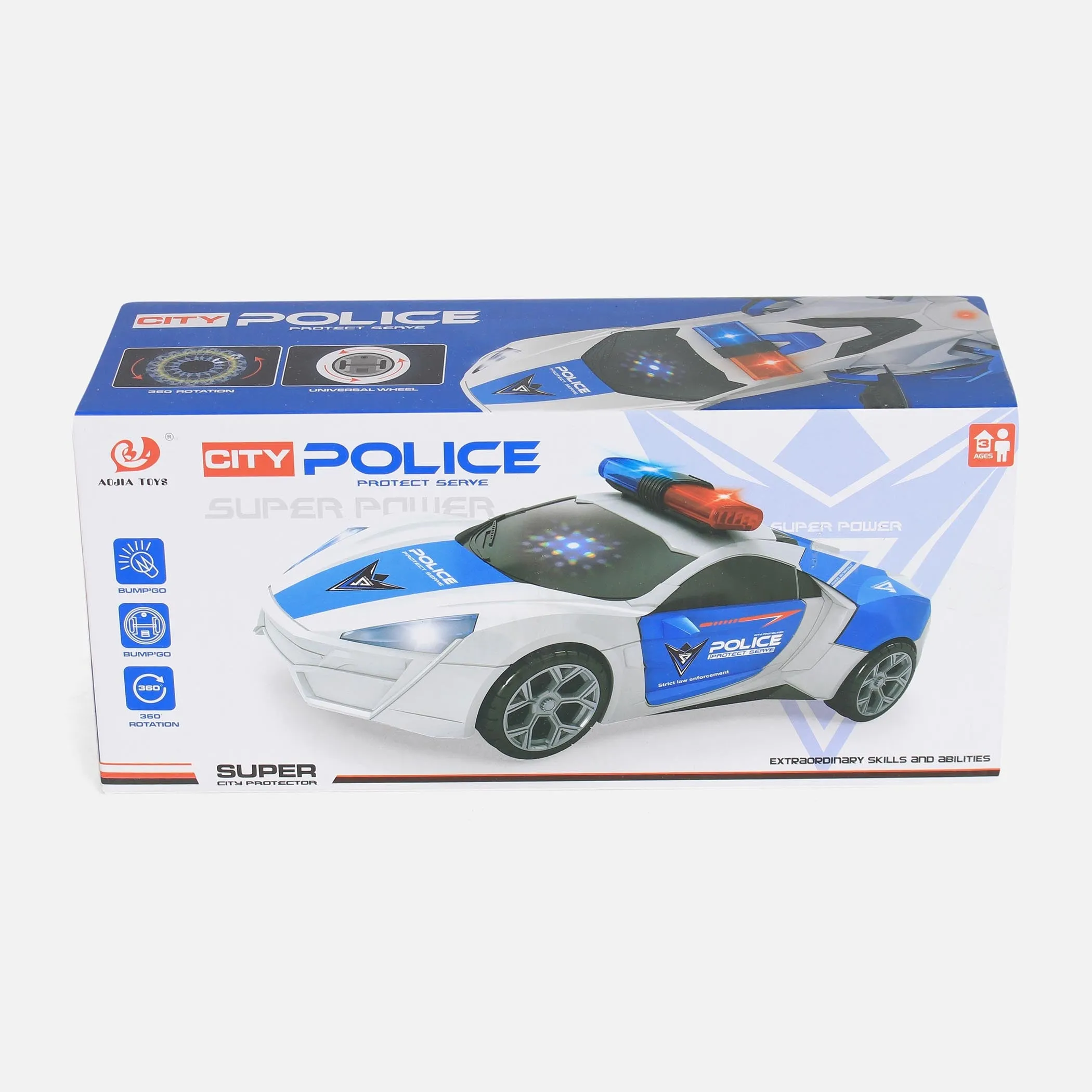 BATTERY POLICE CAR WITH LIGHT AND MUSIC