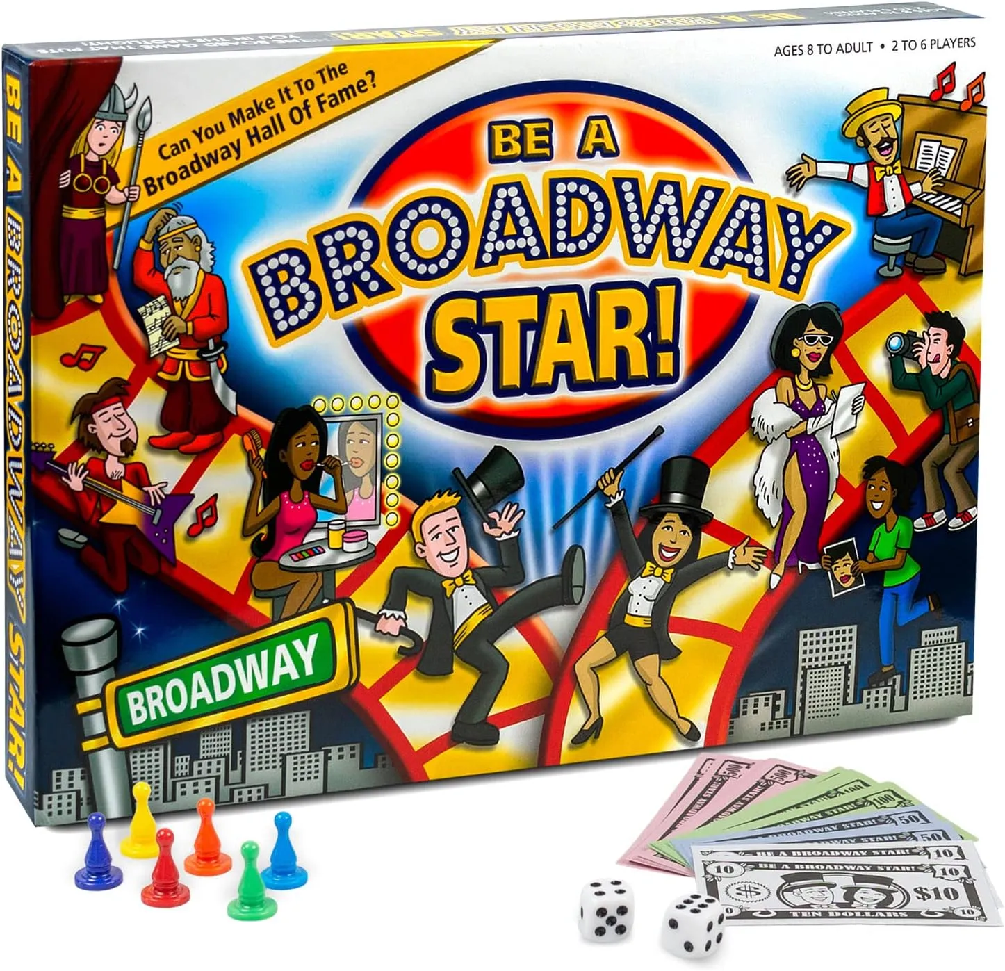 BE A BROADWAY STAR! - The Classic Theater and Musical Trivia Board Game That Puts You in The Spotlight | Party Game for Theater Lovers | Holiday Broadway Gift | 2-6 Players | for All Ages 8 