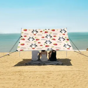 Beach Shade Tent with UPF50  UV Protection,Funny Panda Cute Lightweight Camping Sun Shelter for Outdoor,Camping Trips, Fishing, Backyard,Picnics,Easy Set Up and Carry 9x10.5 FT