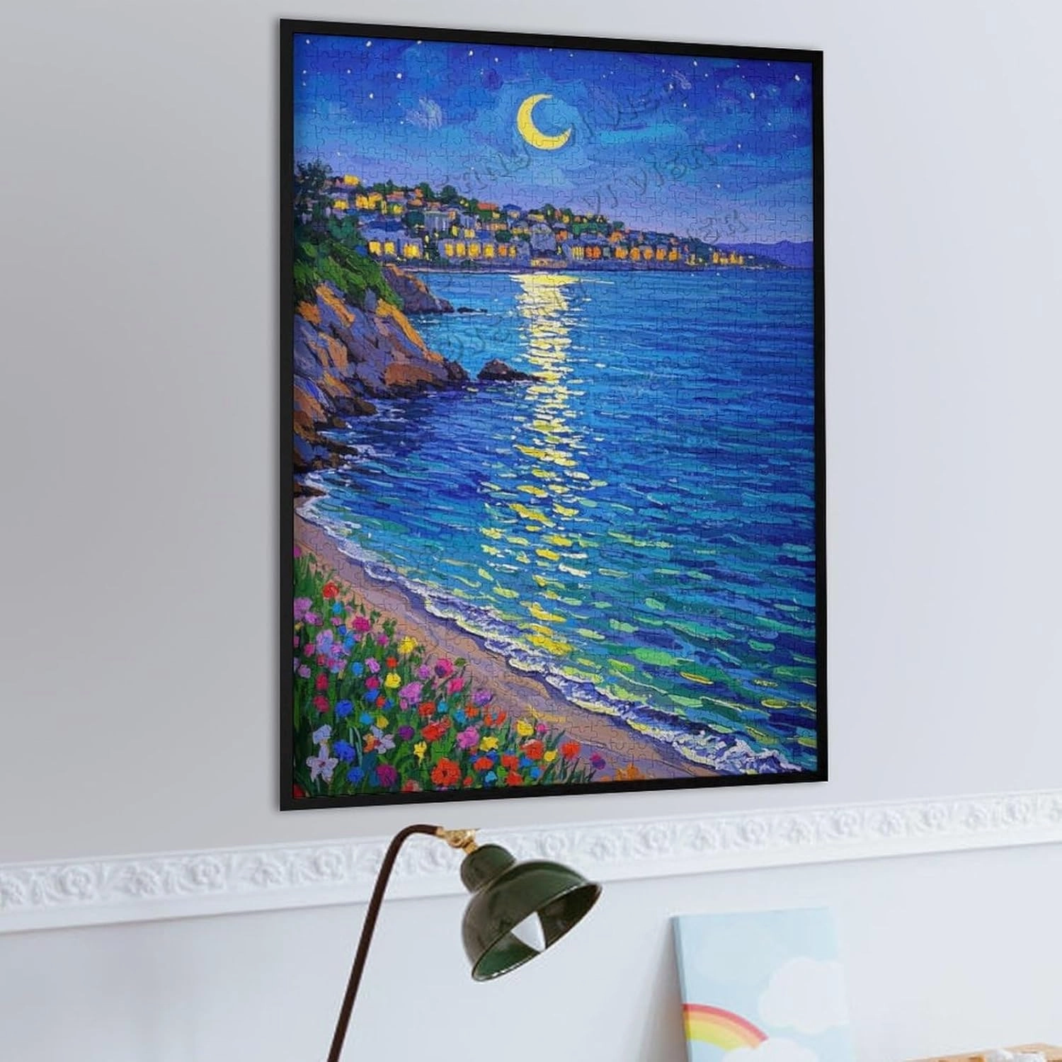 Beach Night View Jigsaw Puzzle 1000 Pieces – Premium Wooden Puzzle for Adults | Scenic Ocean & Moon Art | Stress-Relief & Engaging Brain Game | Gift Idea | 30" x 20"