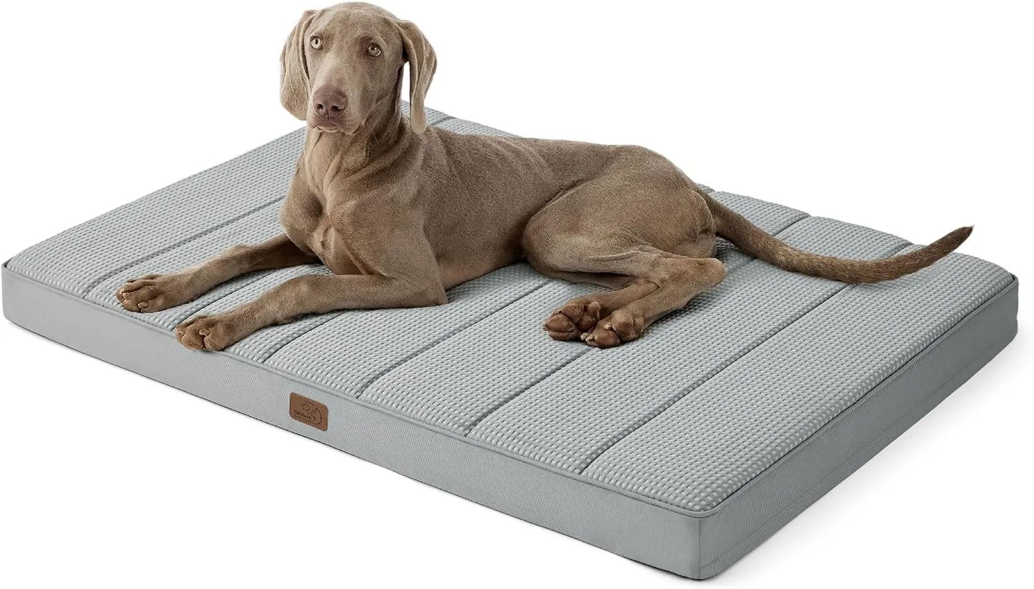 Bedsure Cooling Dog Bed for Crate - Large Orthopedic Waterproof Puppy Beds with Removable Washable Cover, Egg Crate Foam Pet Mat, Suitable for Pet Up to 90 lbs