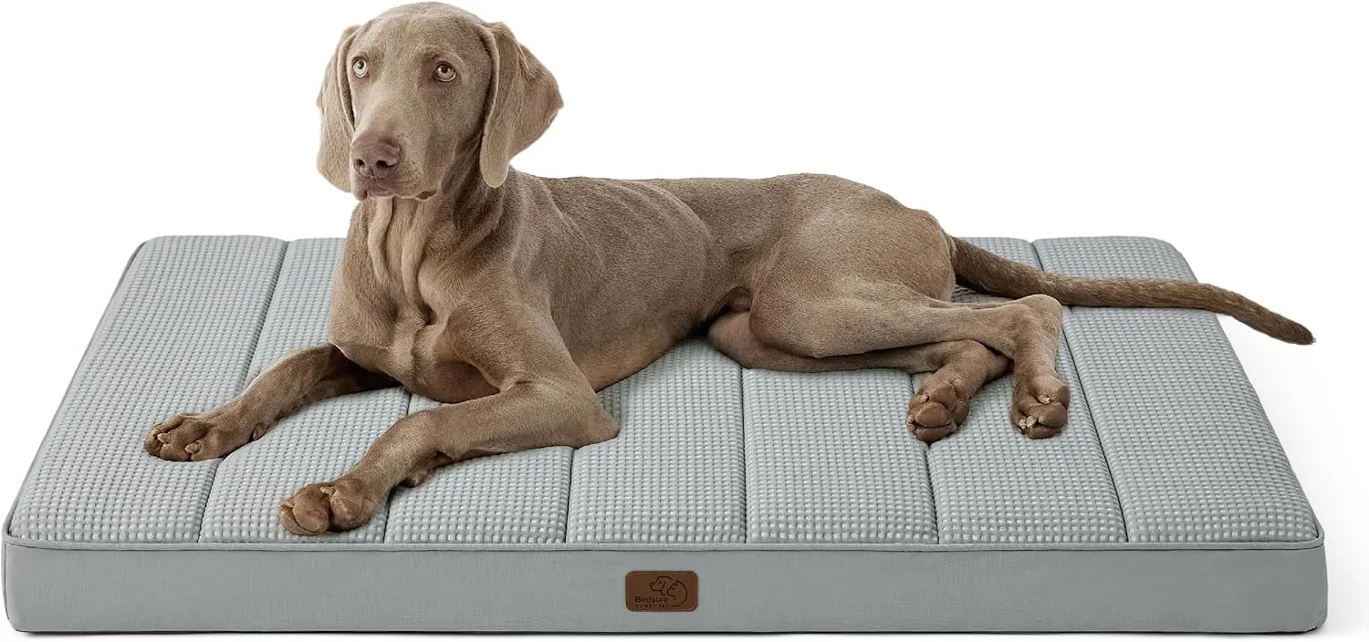 Bedsure Cooling Dog Bed for Crate - Large Orthopedic Waterproof Puppy Beds with Removable Washable Cover, Egg Crate Foam Pet Mat, Suitable for Pet Up to 90 lbs