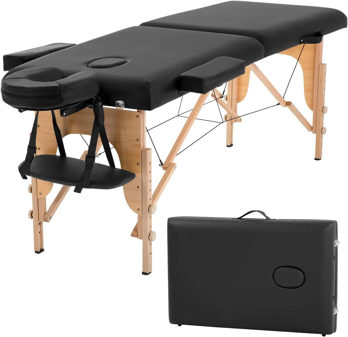 BestMassage Massage Bed Portable Massage Table 24 in Wide Lash Bed Heigh Adjustable 2 Folding with Non-Woven Bag for Spa Footmassage Facial CareSpa Tattoo