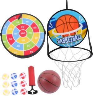 BESTonZON 1set Double-Sided Basketball Hoop Board Game for Boys and Girls Interactive Sticky Game for Toddlers Fun Hand-Eye Coordination and Math Skills