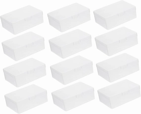BESTonZON 12pcs Clear Card Storage Organizer Case Compact and Stackable Plastic Box for Trading Cards and Accessories for Travel and Organization