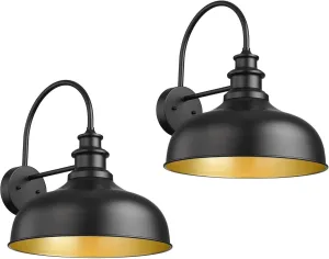 Bestshared Farmhouse Barn Light,Outdoor Wall Sconce Farmhouse Exterior Wall Mount Light Vintage Wall Lighting Fixture Industrial Black Wall Lantern for Porch, Entryway, Garage