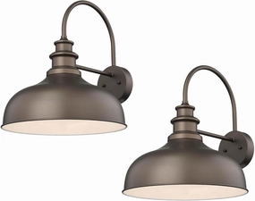 Bestshared Outdoor Gooseneck Barn Light Outdoor Wall Sconce Farmhouse Exterior Wall Mount Light Vintage Wall Lighting Fixture Industrial Outside Wall Lantern (ORB White, 2pack)