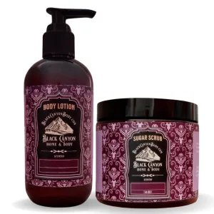 Black Canyon Jasmine & Lily Rose Scented Body Lotion and Sugar Scrub Set, 12 Oz Lotion - 16 Oz Sugar Scrub