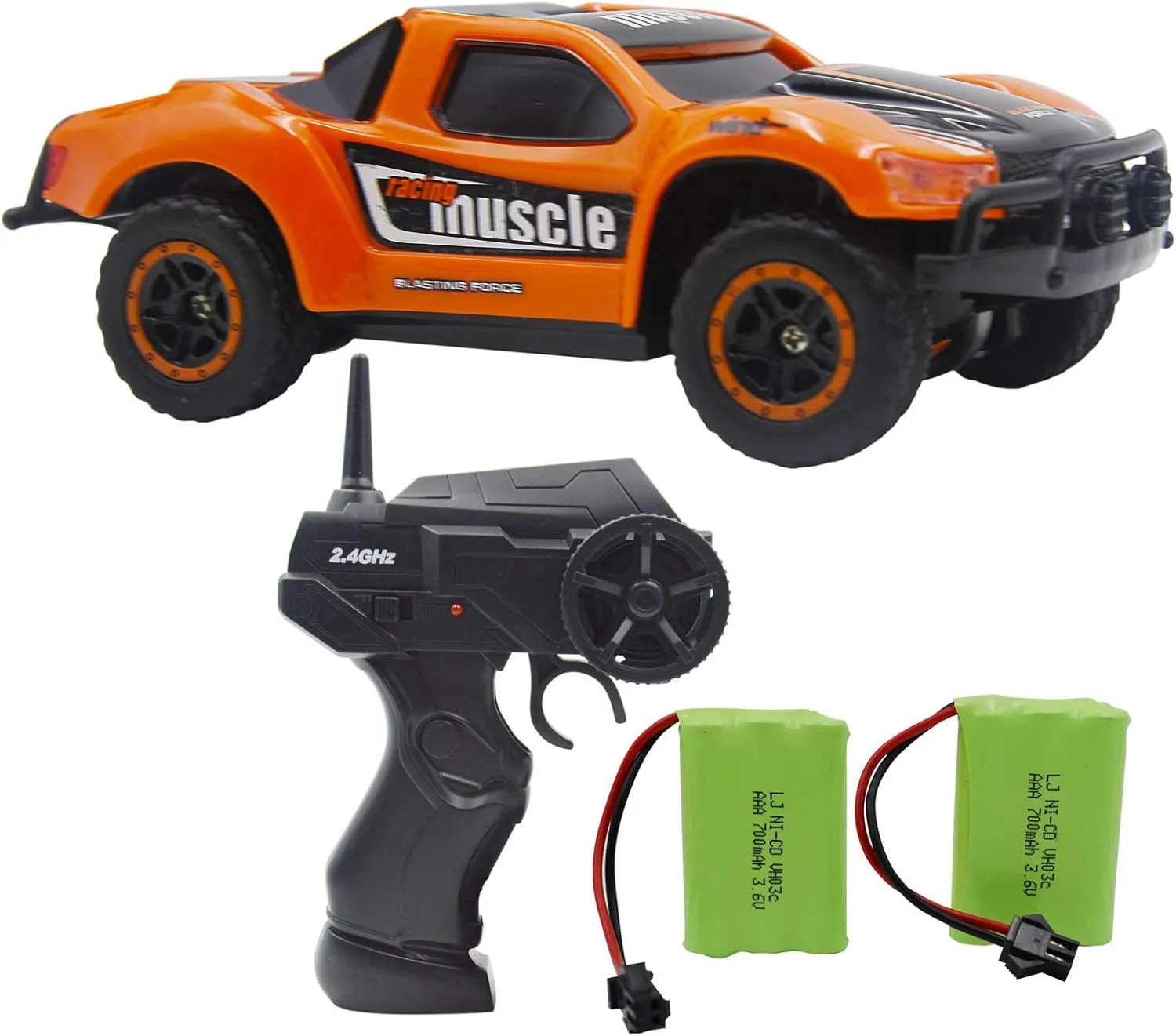 Blomiky 4WD 9MPH High Speed Racing RC Car 1/43 Scale 2.4GHz Electric Mini Remote Control Truck Vehicle D143 Orange