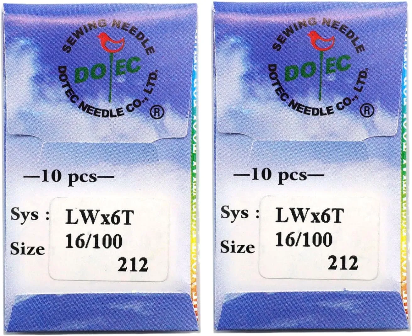 Blooy - 20PCS Dotec LWX6T Curve Needle (LWX2T, 29BL, SY7395) Fit Consew 75T, CM-101, CM-364, Brother CM3-B933 Portable Blindstitch Sewing Machines (Size 16 (100))