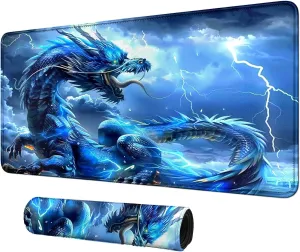 Blue Dragon Card Mat for MTG & TCG Playmat Mouse Pad,23.6" x 13.8" Game Mat Trading Card Game Playmats Table Mat Perfect for Card Games Video Games Computer Office