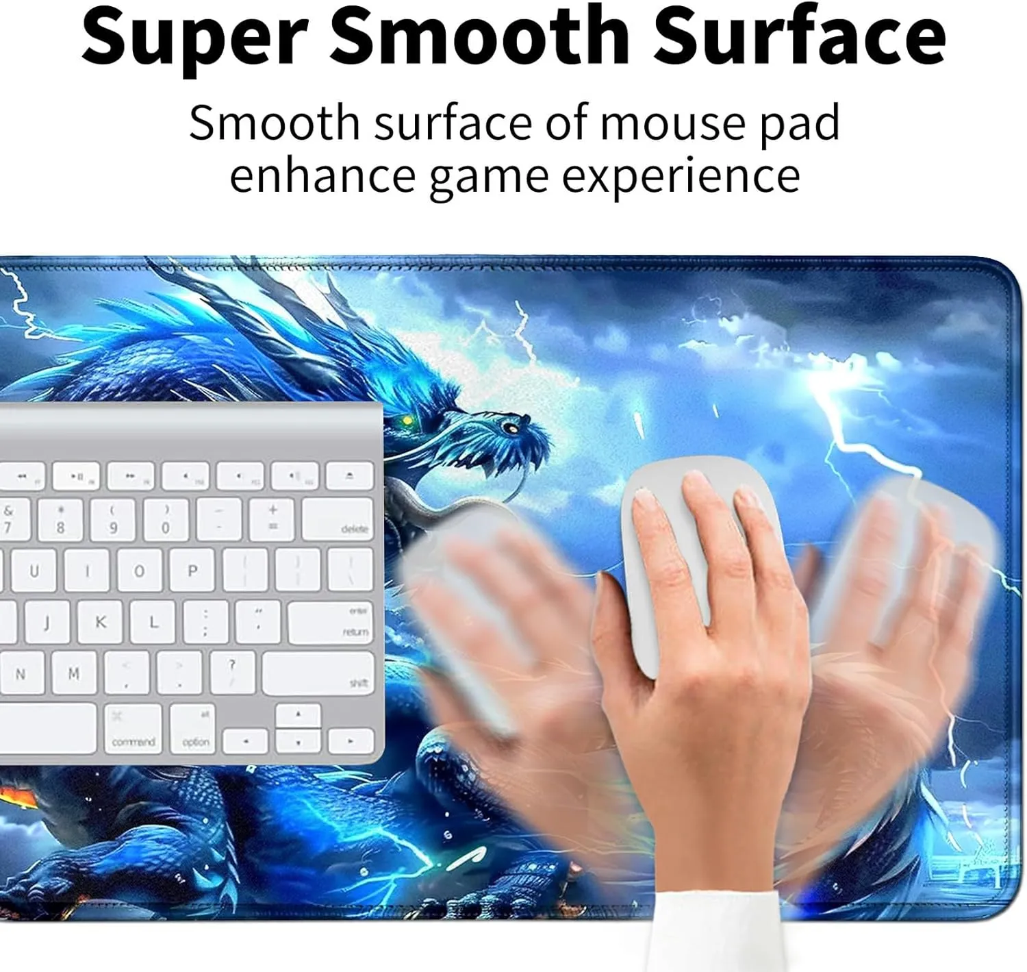 Blue Dragon Card Mat for MTG & TCG Playmat Mouse Pad,23.6" x 13.8" Game Mat Trading Card Game Playmats Table Mat Perfect for Card Games Video Games Computer Office