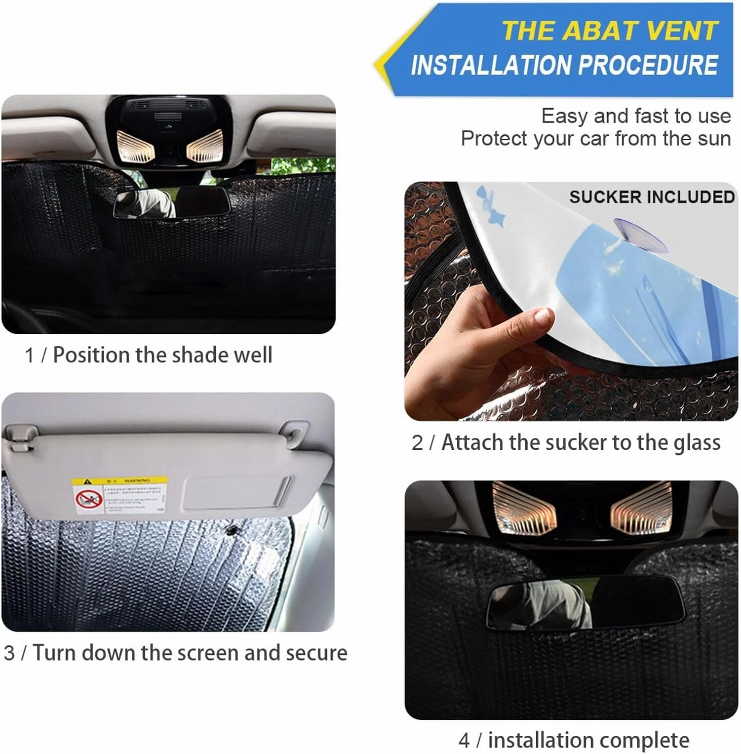Blue Bows Car Windshield Sunshade Foldable Car Front Window Sun Shade Auto Sun Visor Heat Protector Blocks UV Rays and Keeps Vehicle Cool, 57x31.5inch