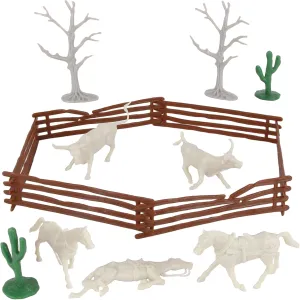 BMC CTS Desert Western Ranch - 15pc Plastic Figure Playset Diorama Accessories