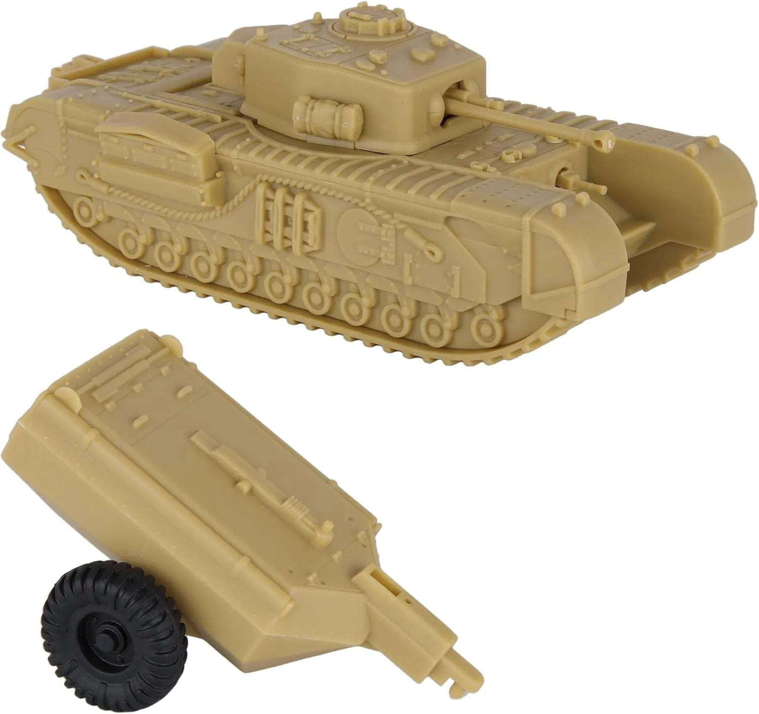 BMC CTS WW2 British Churchill Crocodile Tank - Tan 1:38 Plastic UK Army Vehicle
