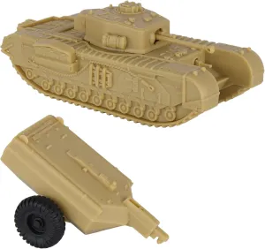 BMC CTS WW2 British Churchill Crocodile Tank - Tan 1:38 Plastic UK Army Vehicle