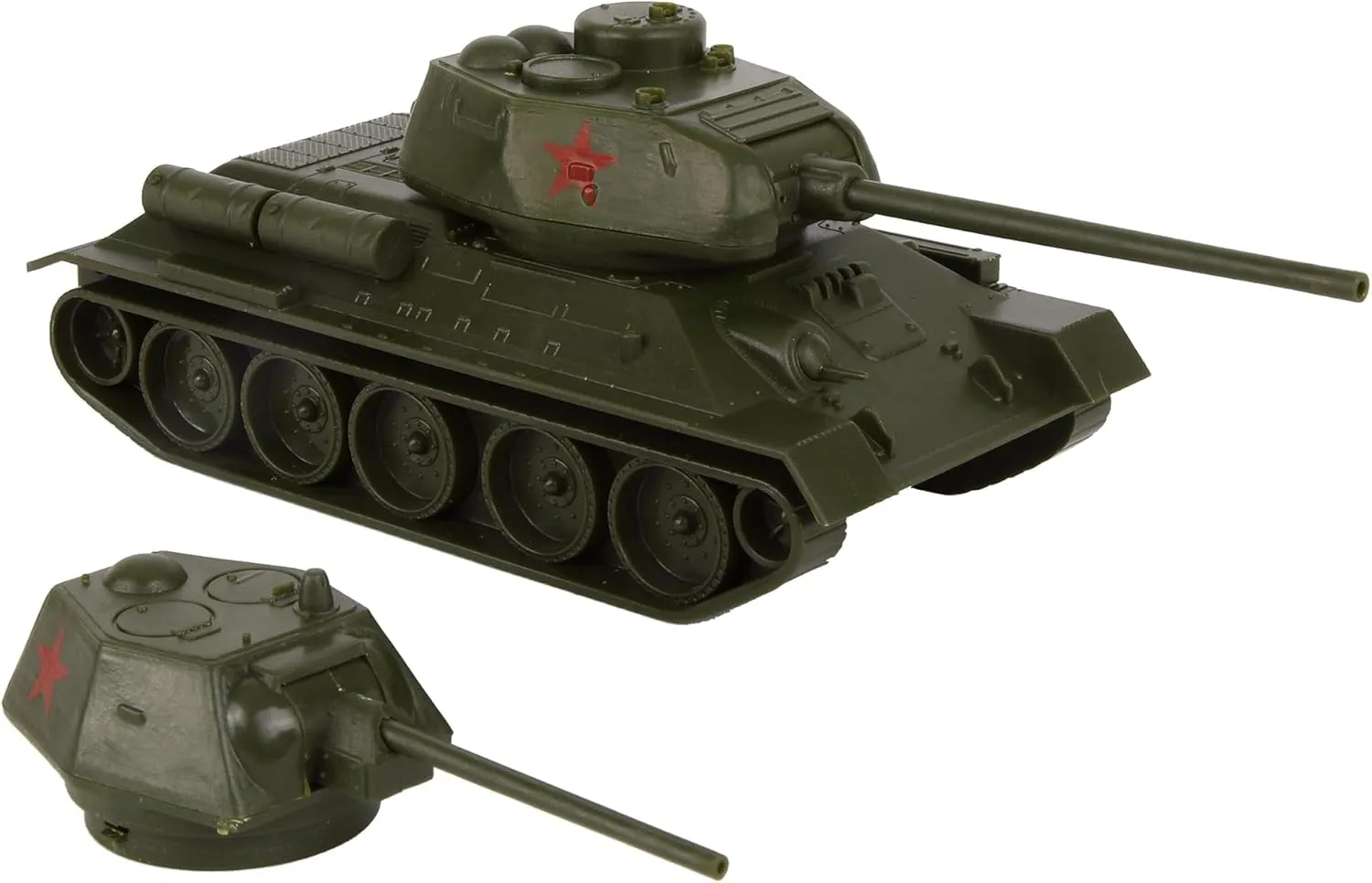 BMC CTS WW2 Soviet T-34 Tank - Olive-Green 1:40 Russian T34 Plastic Army Vehicle