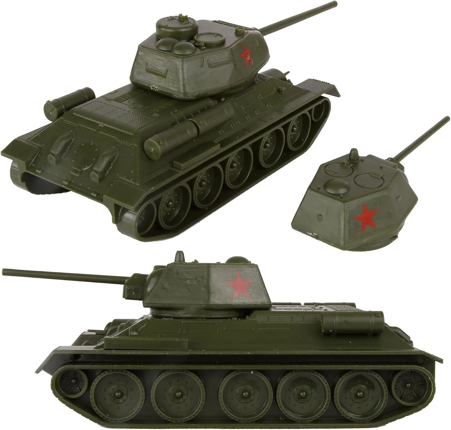 BMC CTS WW2 Soviet T-34 Tank - Olive-Green 1:40 Russian T34 Plastic Army Vehicle