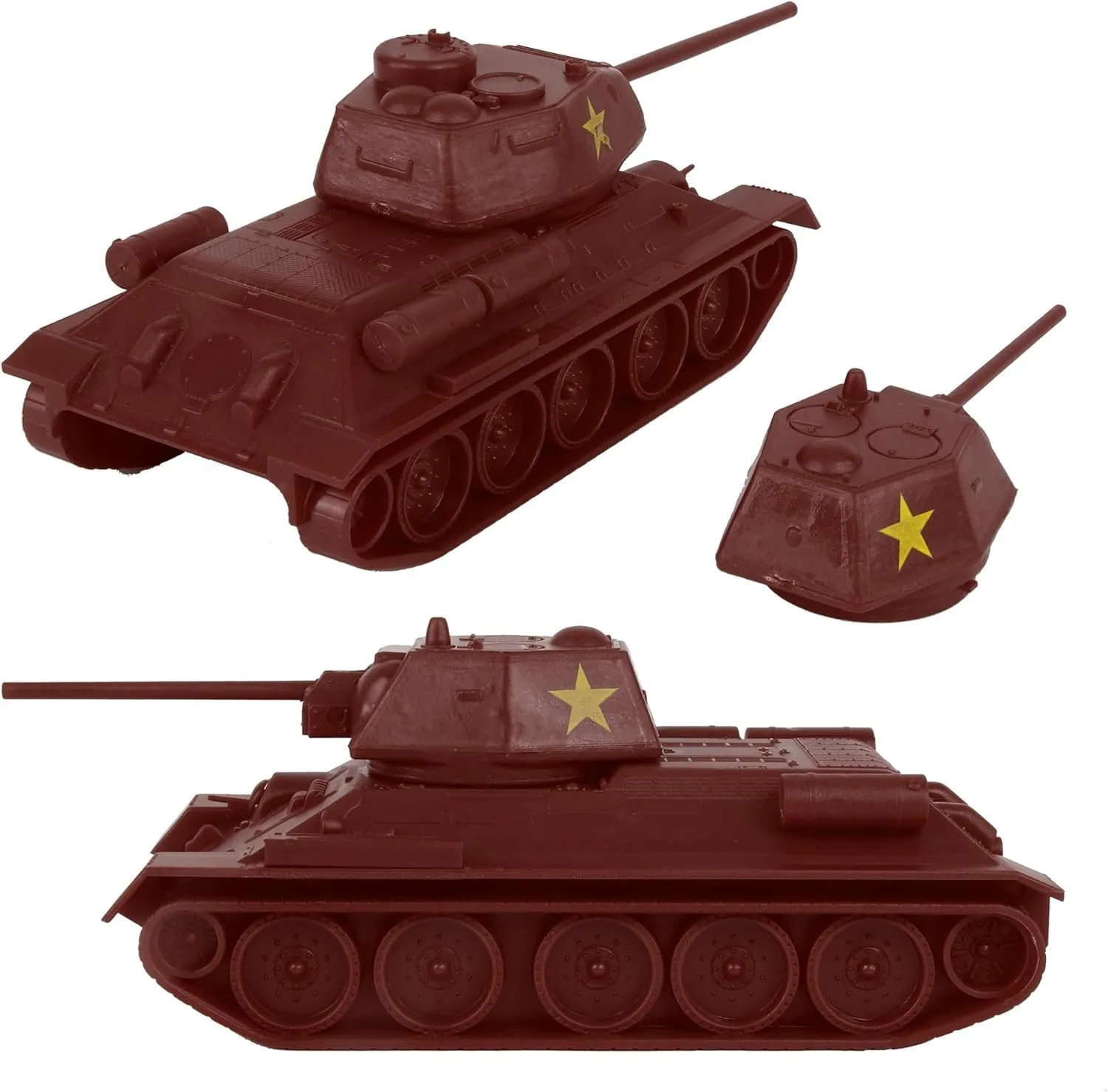 BMC CTS WW2 Soviet T-34 Tank - Rust-Brown 1:40 Russian T34 Plastic Army Vehicle