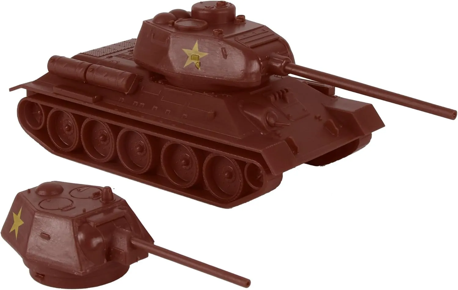 BMC CTS WW2 Soviet T-34 Tank - Rust-Brown 1:40 Russian T34 Plastic Army Vehicle