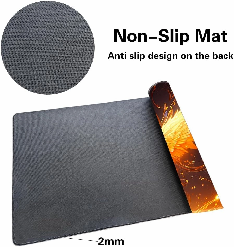 Board Game 14x24in MTG Playmat Compatible for OCG CCG RPG TCG Playmats (Fire Phoenix 1)