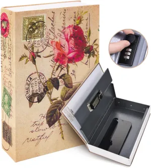 Book Safe Box Lock Rose: Ohuhu Secret Book Box Diversion Combination Secret Compartment Small Safes for Home Portable Book Box - Great for Money Store Jewelry and Passport Storage
