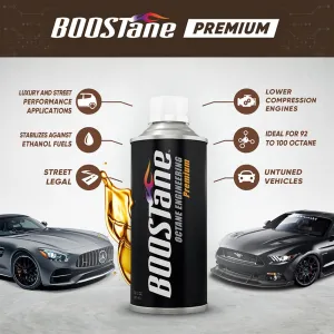 BOOSTane Premium Octane Booster 16oz, anti corrosion against ethanol, all internal combustion engines, hot rods, classics, performance (2 Pack)
