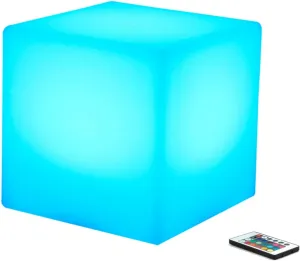 Borelor LED Cube Light, 6-Inch Rechargeable & Remote Control Mood Lamp, 16 Color Changing Glowing Night Light, Dimmable Decorative Lighting for Home/Party/Bar/Wedding