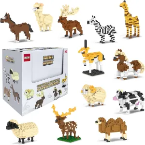 BOROLA 12 Sets Mini Animal Building Blocks Set Running Animal World Micro Block Toy Cute Colorful Creativity Puzzle for Kids Pocket Sized STEM Educational Miniature Brick(Boxes Gift Set)