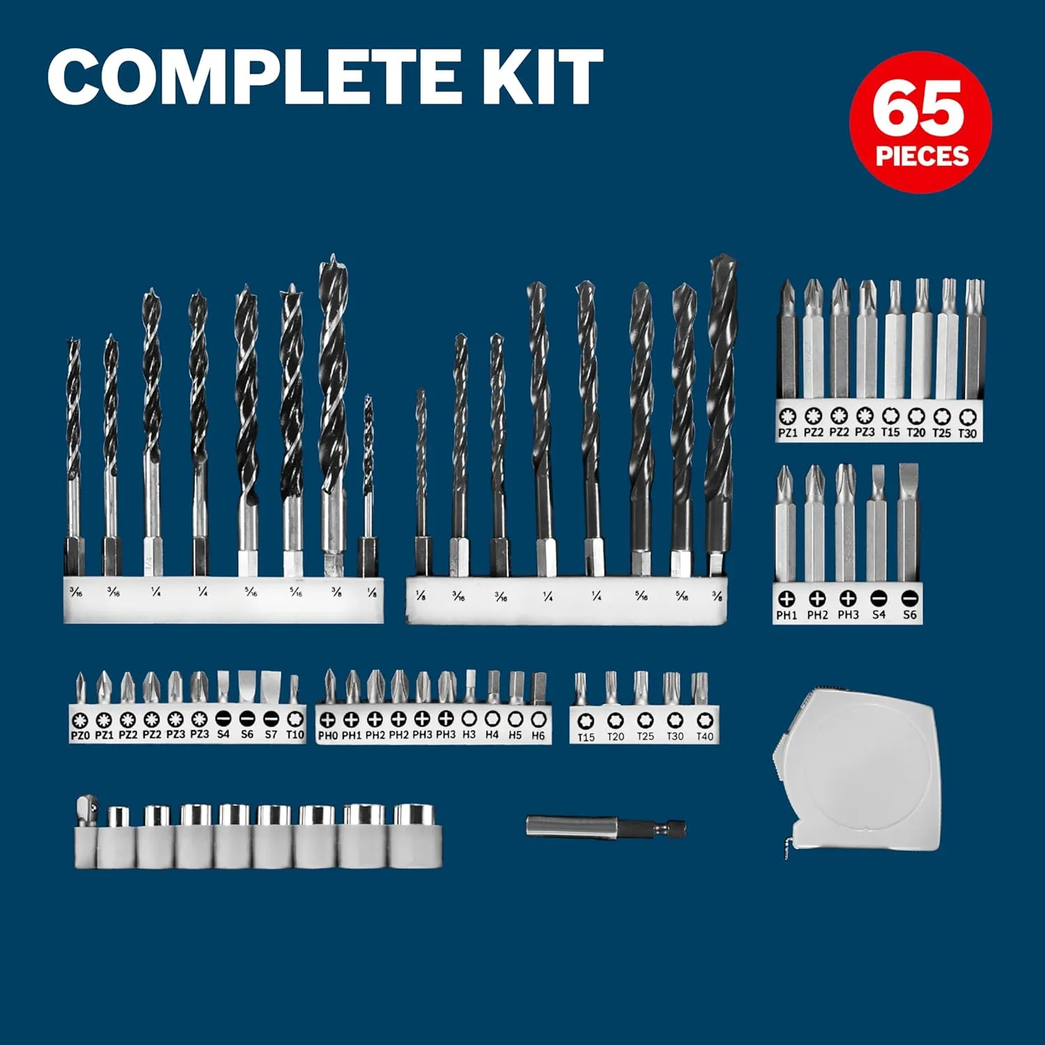 Bosch 65-Piece Drilling and Driving Mixed Set MS4065