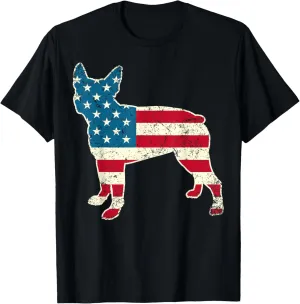 Boston Terrier 4th of July Men Women American Flag Dog Lover T-Shirt
