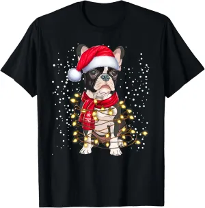 Boston Terrier dog Ugly Christmas Dog Xmas T-Shirt