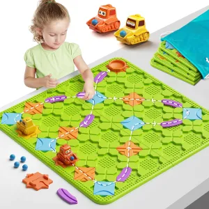 Brain Stem Activity Logic Kits, Board Teaser Games & Puzzles Toys with 200  Challenges, 4 Difficulty Levels for Kids Ages 3-10, Educational Learning Maze Games for Toddlers