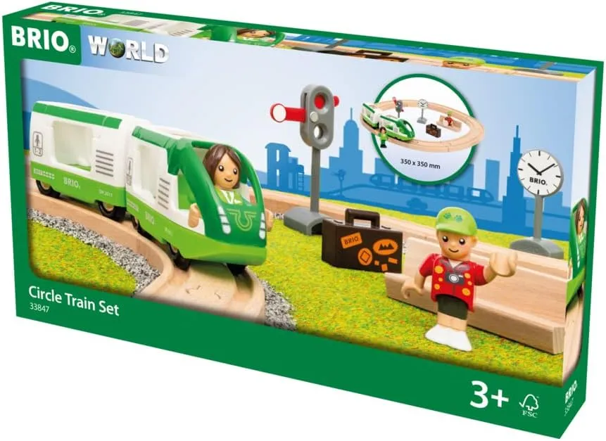 BRIO 33847 Reisezug-33847 World-Circle Kids Age 3 Years and Up-Compatible Train Sets, Multi-Colour