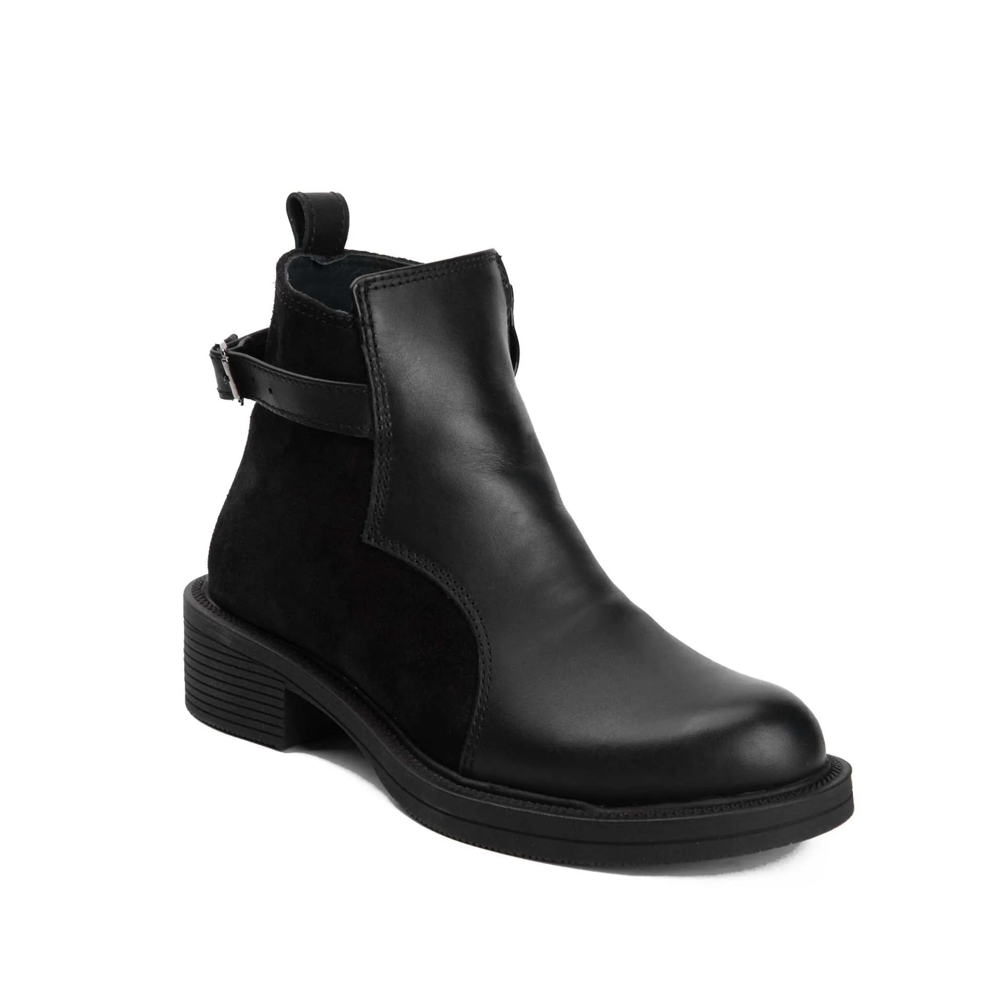 Brio Black Onyx Natural Leather Ankle Boot
