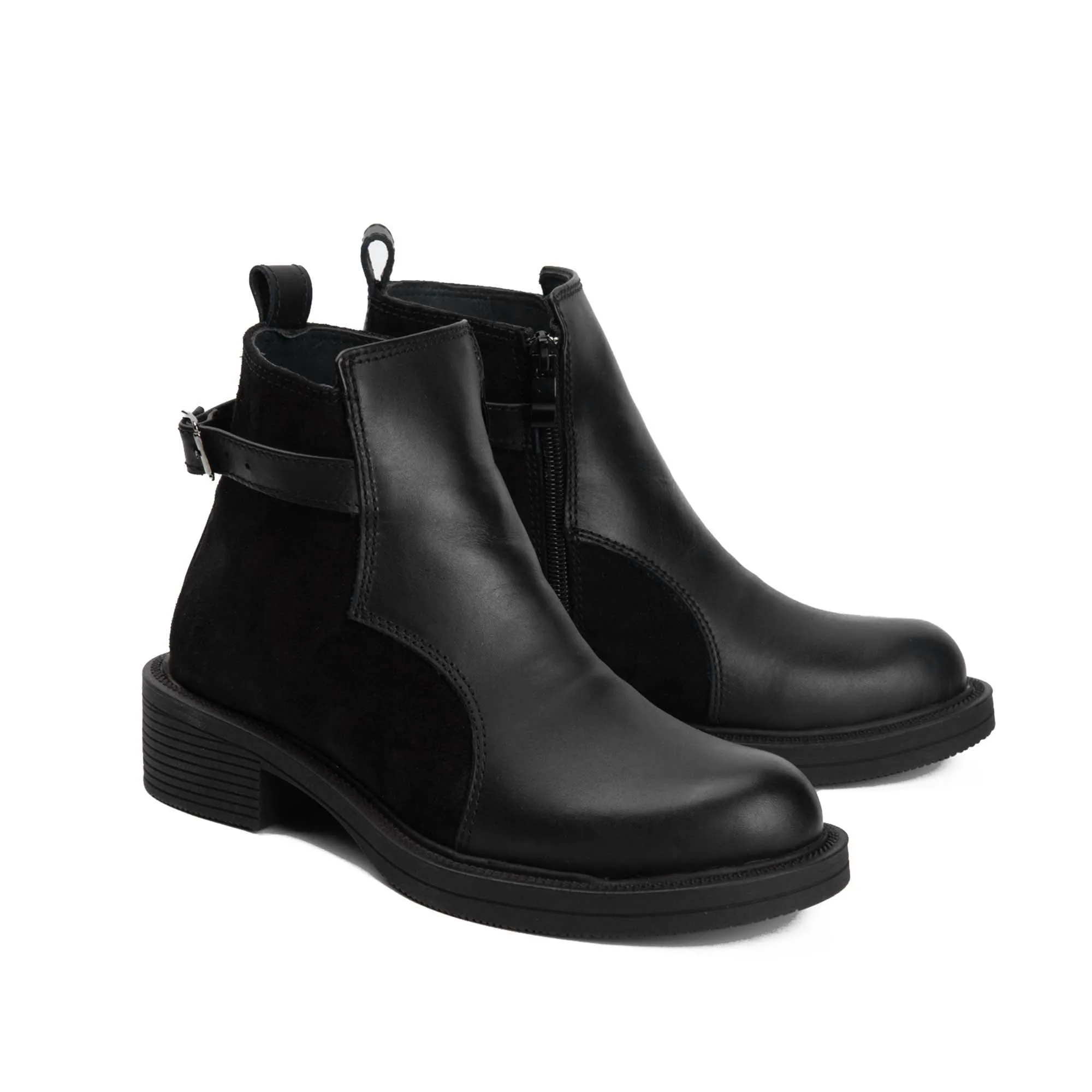 Brio Black Onyx Natural Leather Ankle Boot
