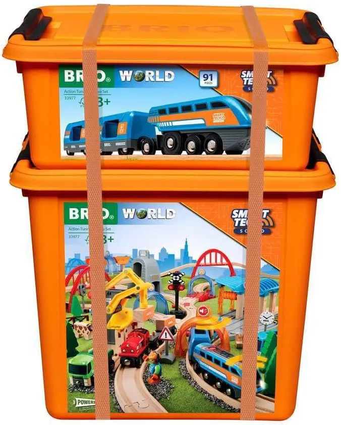 BRIO Smart Tech Sound Action Tunnel Deluxe Set - Interactive Wooden Train Toy | Child-Friendly Design | Magnetic Couplings | FSC-Certified Wood | Ideal for Toddlers & Kids