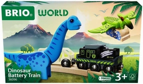 BRIO World – 36096 Dinosaur Battery Train | Toy Train for Kids Aged 3 Years Up