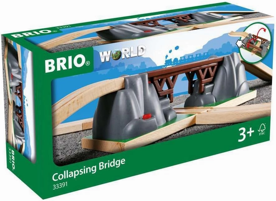 BRIO World Collapsing Bridge for Wooden Train Set - 3-Piece Accessory - FSC-Certified - Compatible with BRIO Railway and Train Track Sets - Encourages Fun Creativity - Kids Ages 3 & Up