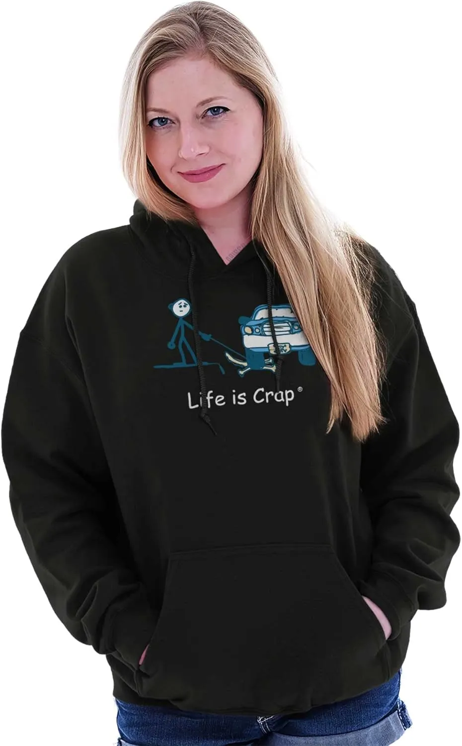 Brisco Brands Parked Car Dog Unlucky Sad Pet Owner Hoodie Sweatshirt Women Men