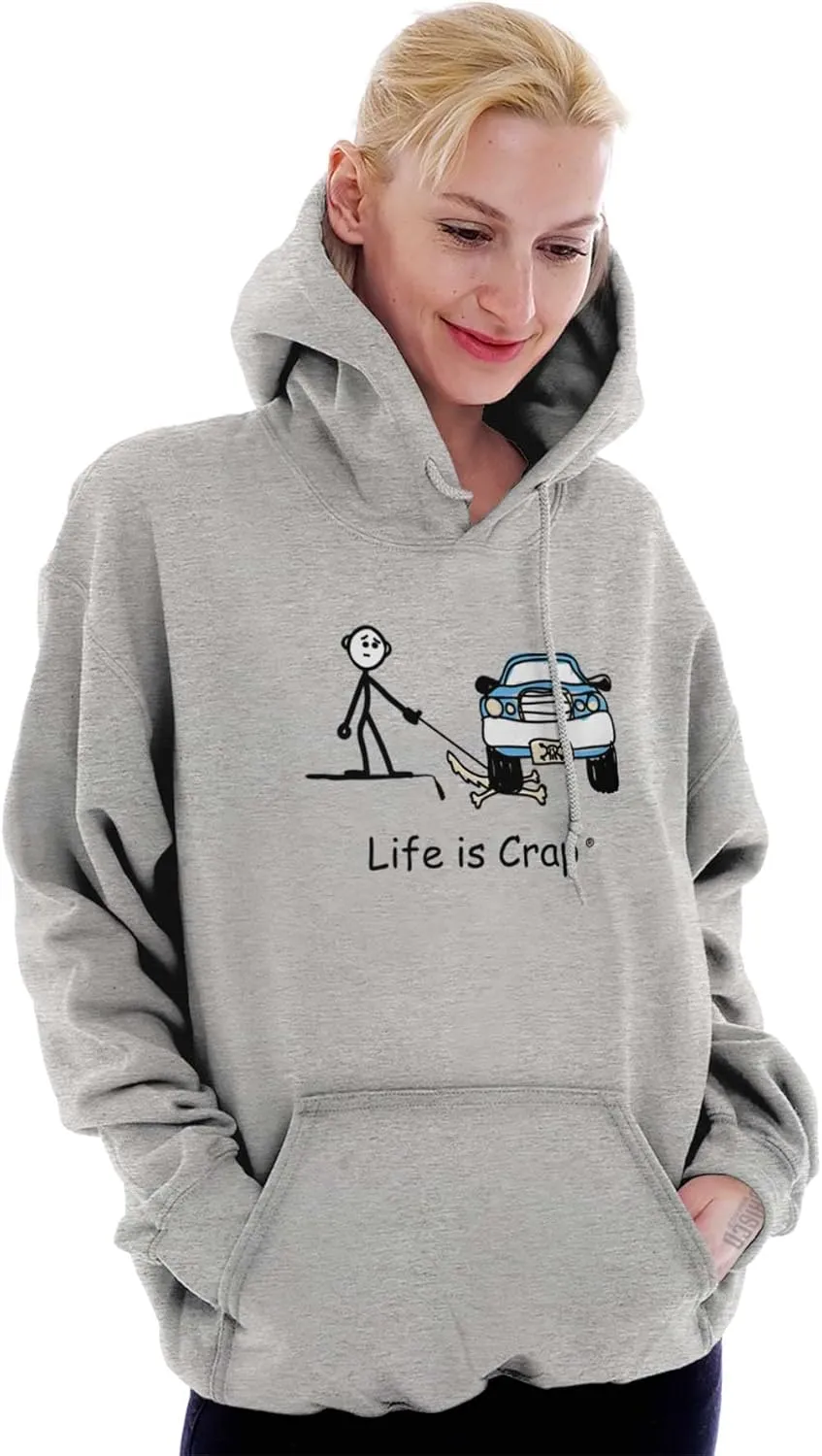 Brisco Brands Parked Car Dog Unlucky Sad Pet Owner Hoodie Sweatshirt Women Men