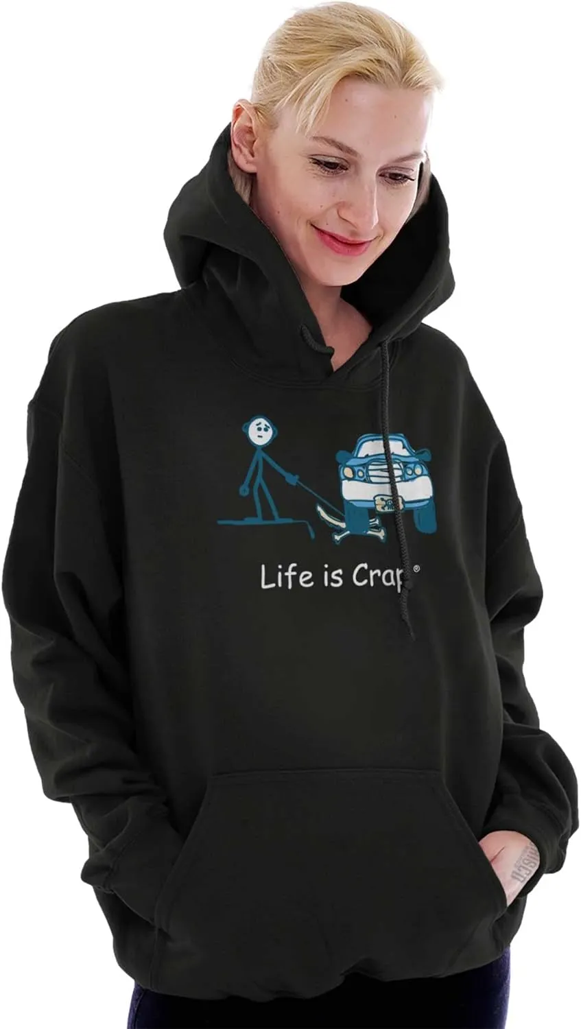 Brisco Brands Parked Car Dog Unlucky Sad Pet Owner Hoodie Sweatshirt Women Men