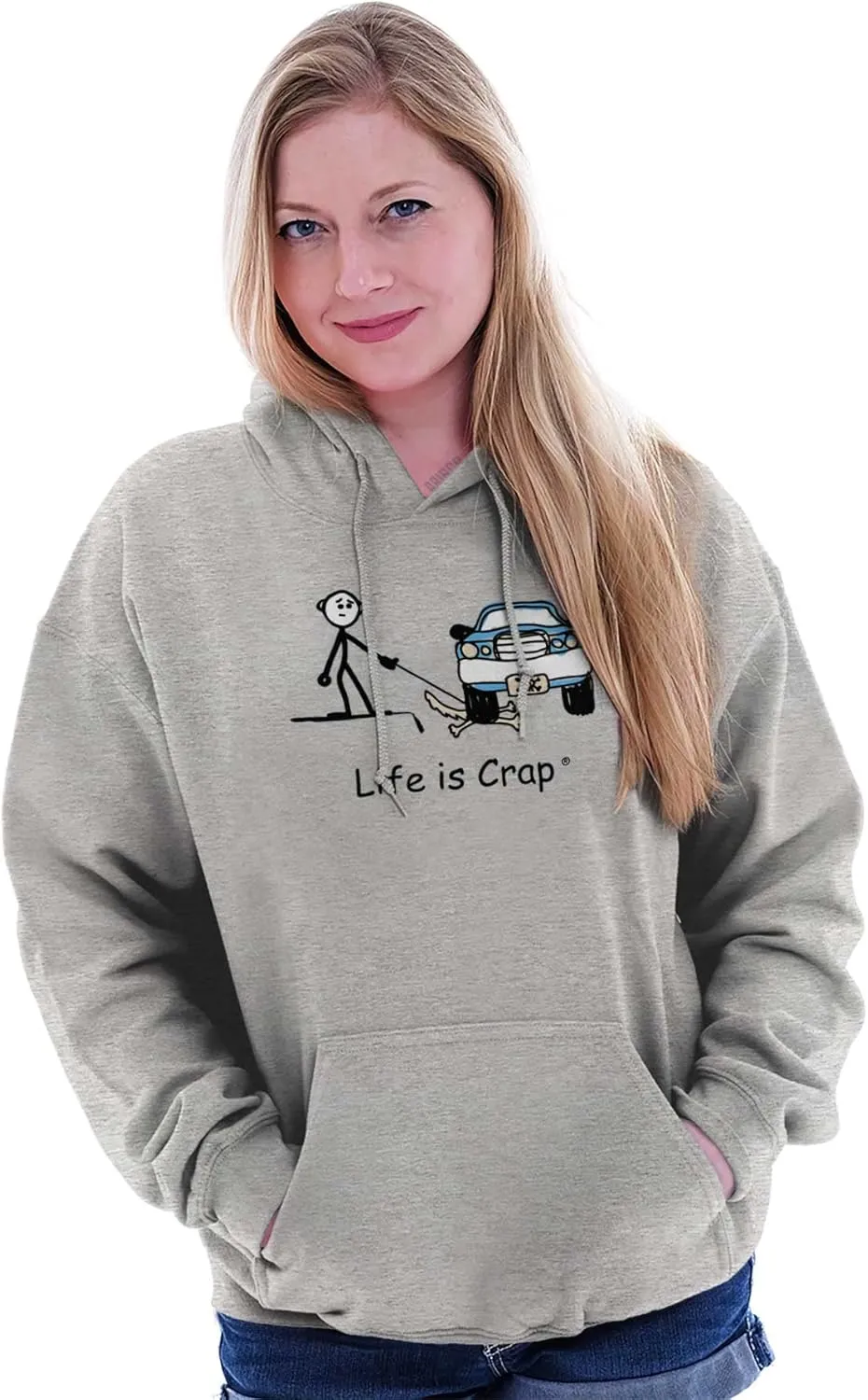 Brisco Brands Parked Car Dog Unlucky Sad Pet Owner Hoodie Sweatshirt Women Men
