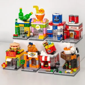 Building Blocks Toys Friends Pink House Sets for Kids 6-12, Juice Shop Burger Shop Coffee Shop Building Kit Best Gifts for 7-9 Year Girl (874 PCS)