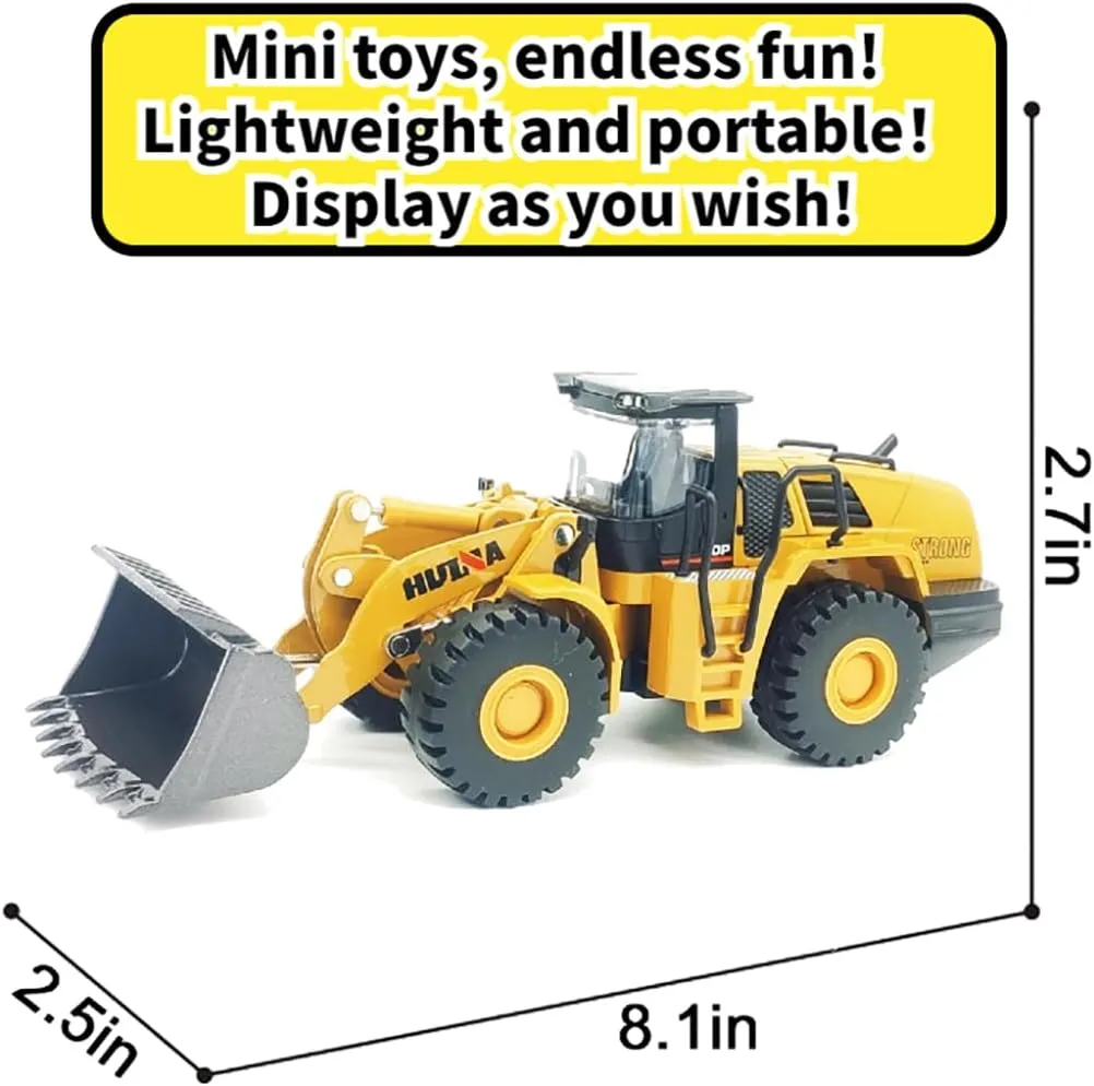 Bulldozer Toys for Boys Heavy-Duty Metal Loader Vehicle Sand/Beach Toy with Functional Arm and Bucket,Realistic Perfect for Sandbox Indoor/Outdoor Play Die Cast Construction Model