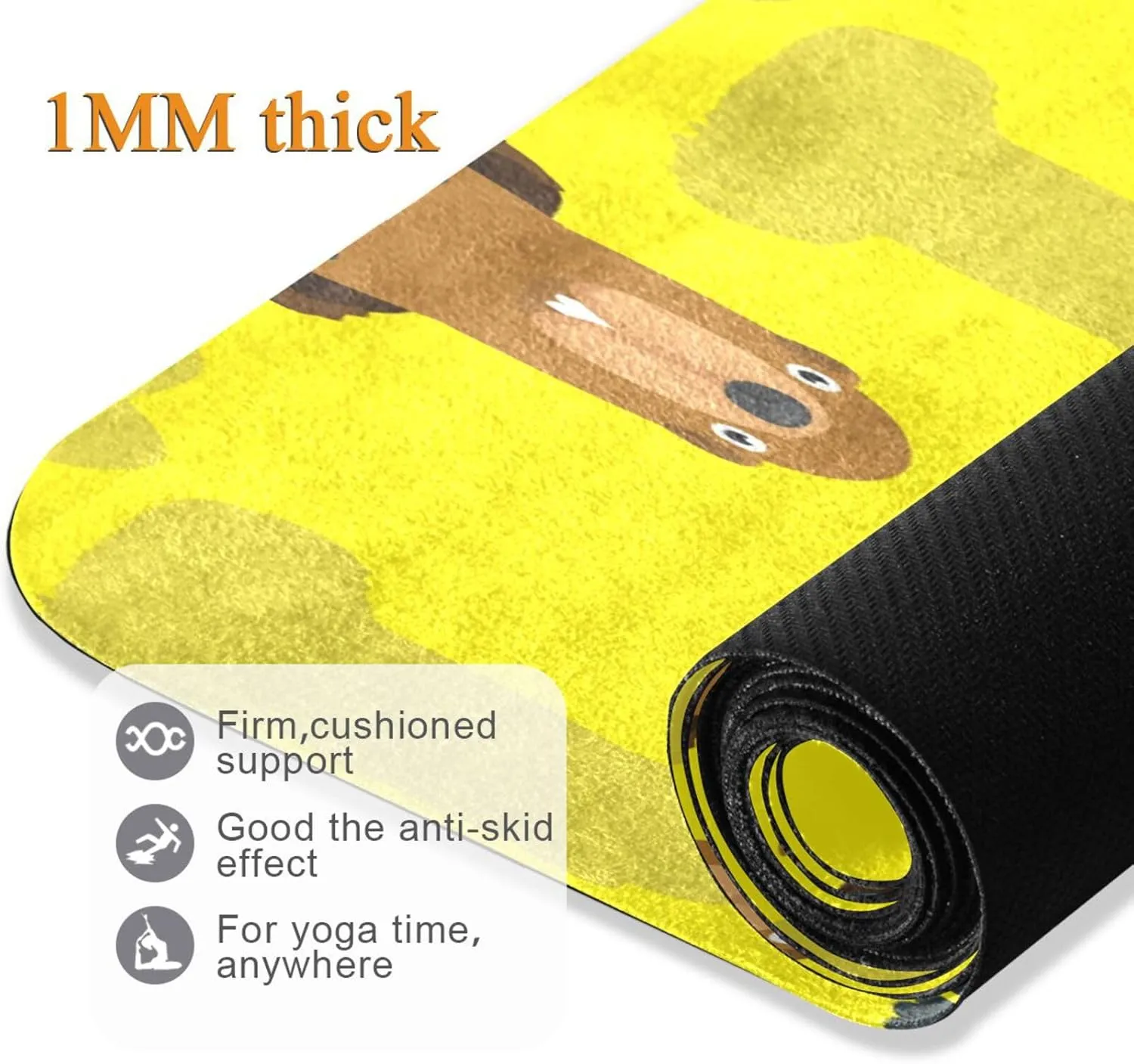 Caikeny Yoga Mat Bright Sport Cars Fitness Exercise Mat Red Foldable Carrying Workout Mat for Yoga Pilates Floor Exercises 70.8x26 In