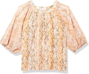 Calvin Klein Women's Shirt Lantern Sleeves Top
