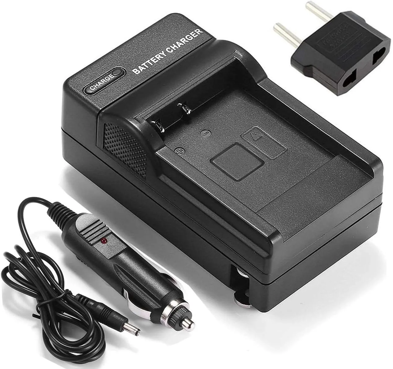 Camera Battery Charger for Panasonic CGA-D07, CGR-D08, CGR-D08R, CGR-D14, CGR-D16, CGP-D28 - 8.4V DC Output - Wall & Car Charger Kit