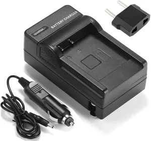 Camera Battery Charger for Panasonic CGA-D07, CGR-D08, CGR-D08R, CGR-D14, CGR-D16, CGP-D28 - 8.4V DC Output - Wall & Car Charger Kit