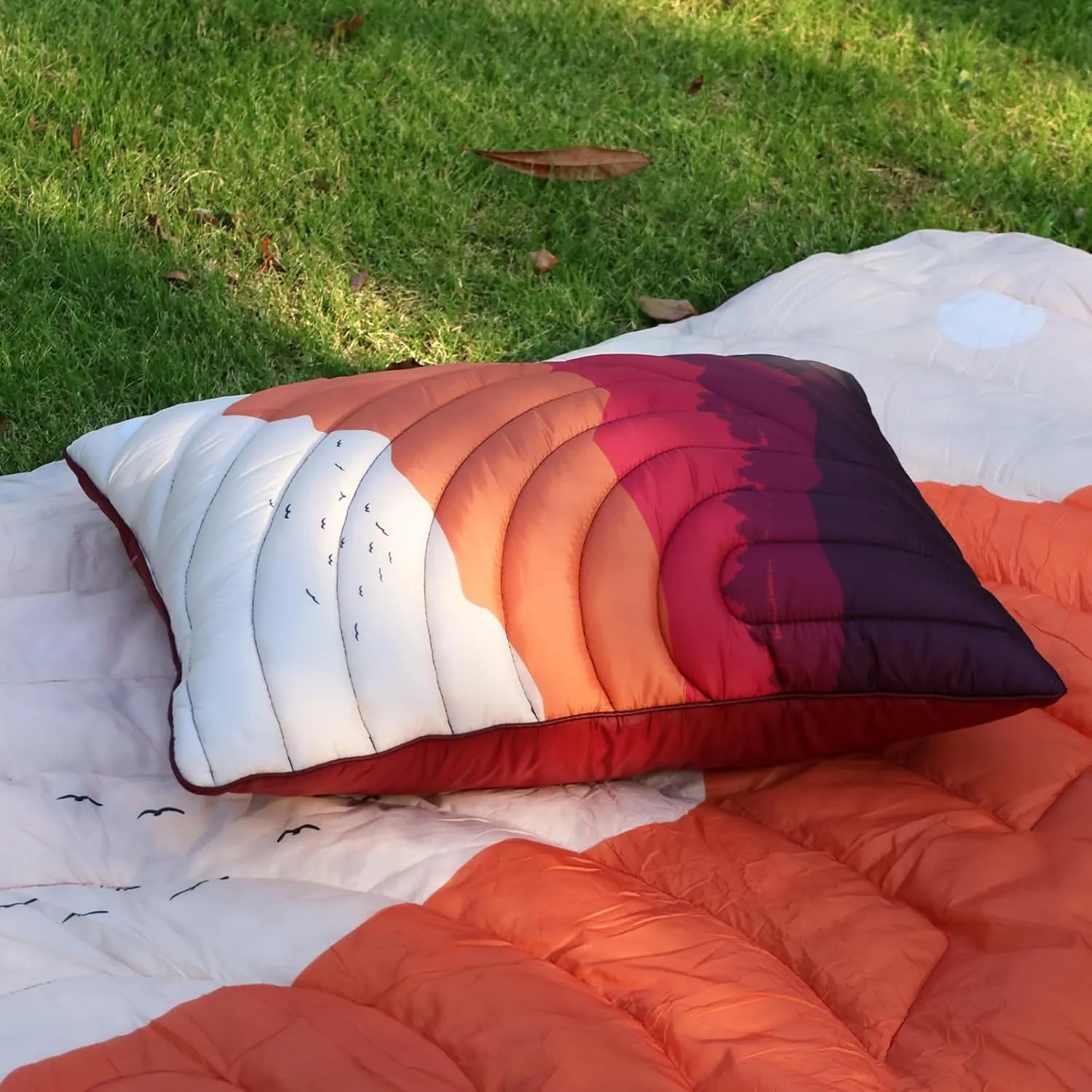 Camping Pillow,Supportive Compressible Travel Pillow Middle Size Lightweight Camp Pillow with Storage Bag for Camping,Hiking,Backpacking,Airplane